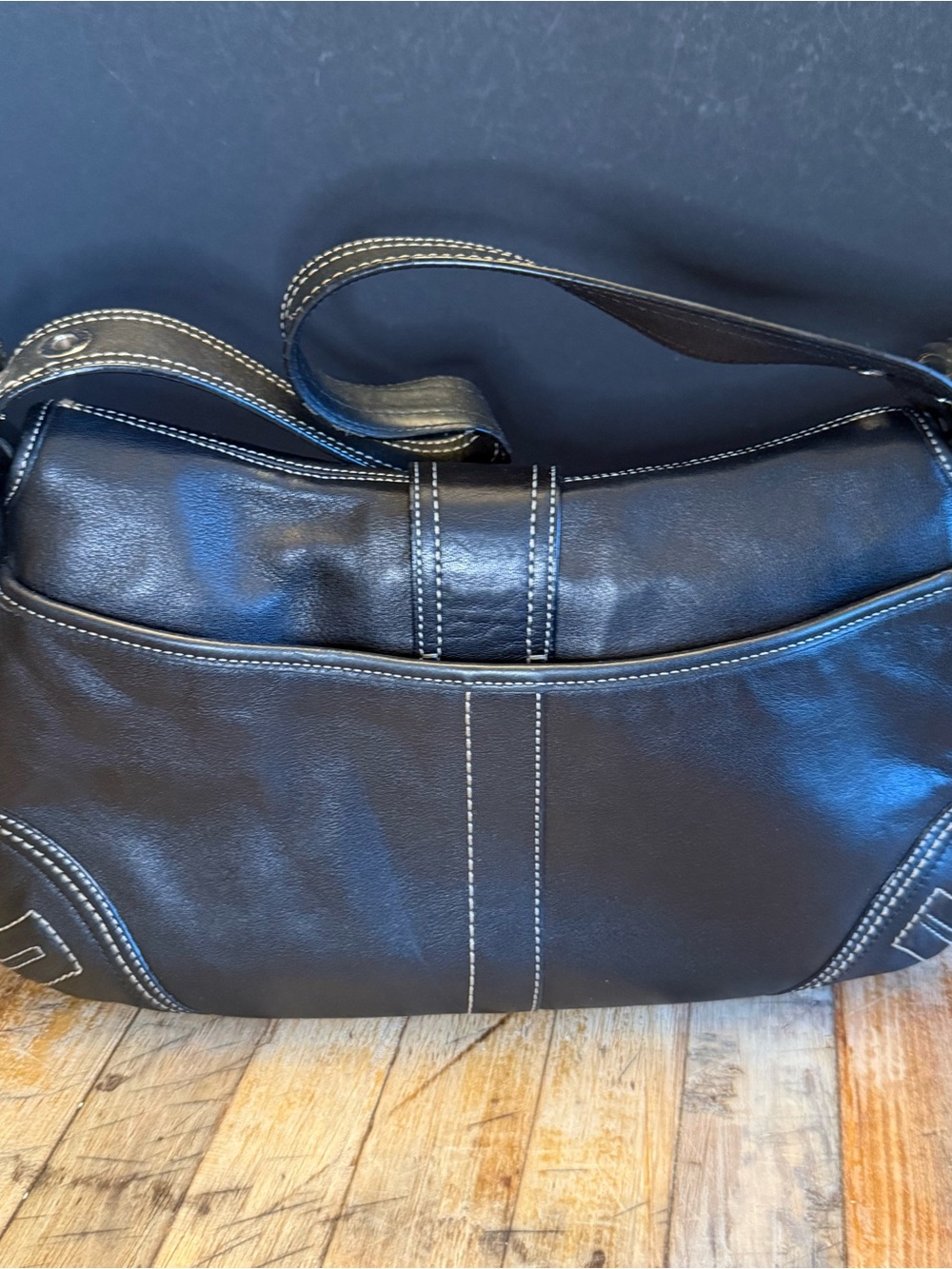 Vintage COACH Black Leather F10192 Soho Buckle Flap Shoulder Bag Purse - Picture 3 of 13